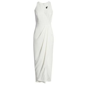 XSCAPE Ivory Tulip Hem Gown